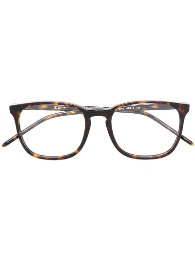Ray Ban Classic Square Glasses In Brown