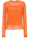 Nk Long Sleeved Lace Top In Orange