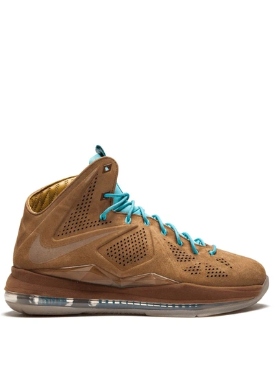Nike Lebron 10 Sneakers In Brown