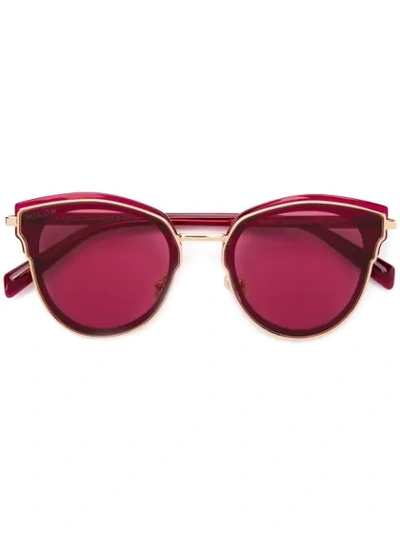 Bolon Cat Eye Sunglasses In Red