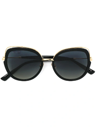 Bolon Oversized Frame Sunglasses - Black