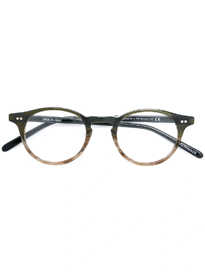 Epos Round Frame Glasses In Green