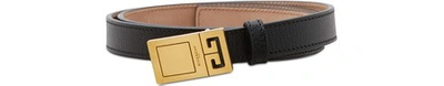 Givenchy 2g Logo Plaque Leather Belt In Noir