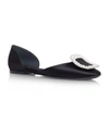 Roger Vivier Chips Strass Crystal-buckle D'orsay Flat, Navy, Navy In Blue