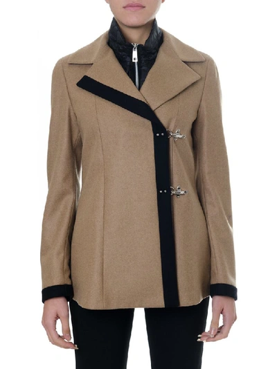 Fay Wool And Cashmere Double Breast Coat In Camel