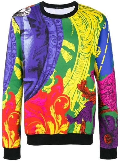 Versace Men's Multi Baroque Sweatshirt In Multicolor