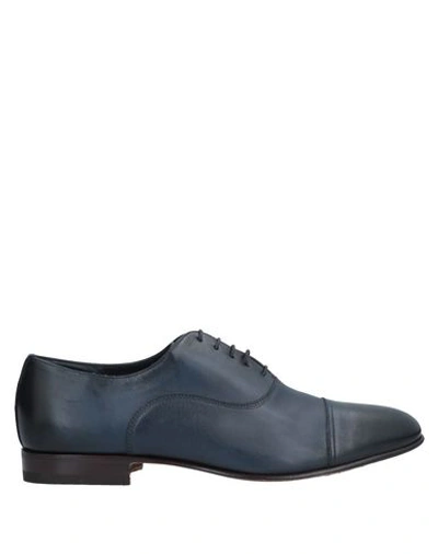 Santoni Laced Shoes In Dark Blue