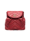 Gucci Gg Marmont 2.0 Matelasse Leather Mini Backpack - Red In Hibiscus Red/ Hibiscus Red