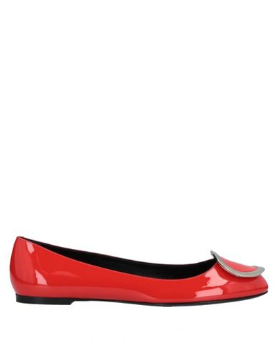 Roger Vivier Ballet Flats In Red