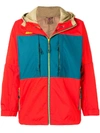 Nike Acg Colour-block Ripstop Hooded Anorak In Habanero Red/ Teal