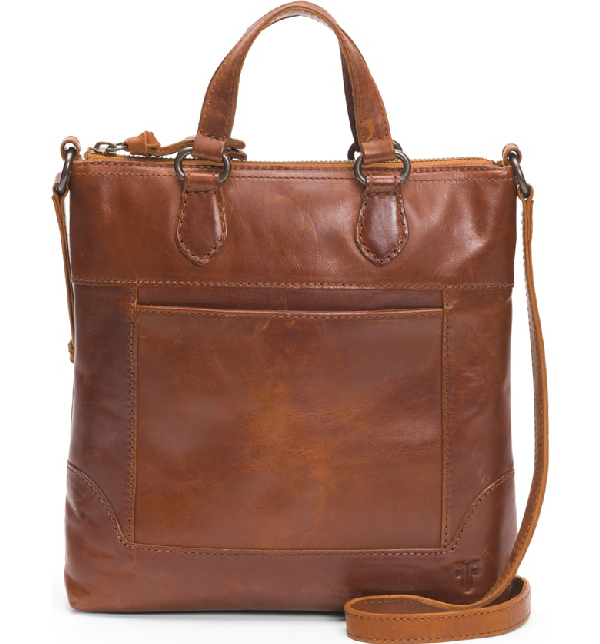 frye melissa tote cognac