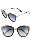 Tom Ford Mia 55mm Cat Eye Sunglasses - Dark Havana Acetate/ Rose Gold