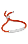 Monica Vinader Engravable Havana Friendship Bracelet In Silver/ Poppy