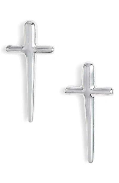 Argento Vivo Tapered Cross Earrings In Silver