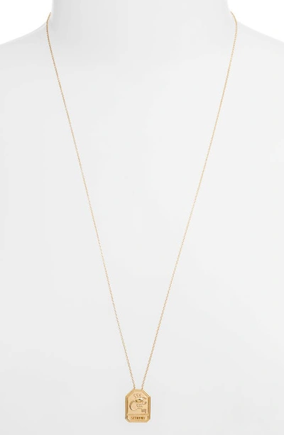 Jennifer Zeuner Jewelry Kiana Zodiac Pendant Necklace In Scorpio Gold