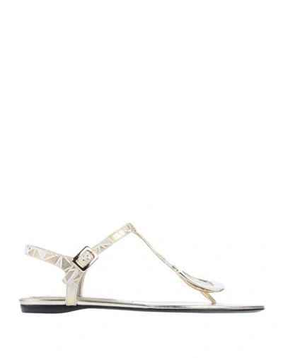 Roger Vivier Flip Flops In Grey