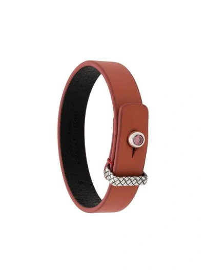 Bottega Veneta Intrecciato Panel Bracelet In Pink