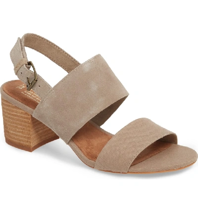 Toms Poppy Sandal In Desert Taupe Suede