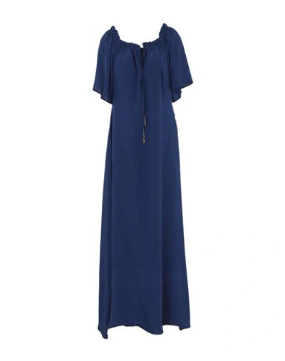Atos Lombardini Long Dress In Blue