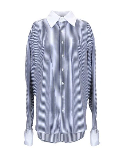 Matthew Adams Dolan Striped Shirt In Dark Blue