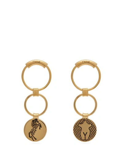 Chloé Emoji Drop Earrings In Gold