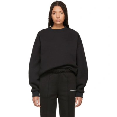 Alexander Wang T Black Dense Fleece Sweatshirt In 001 Black