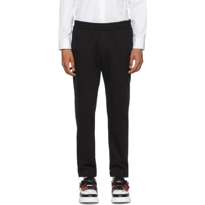 Alexander Mcqueen Black Mini Skull Zip Lounge Pants In 1000 Black