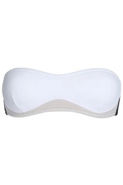 Stella Mccartney Woman Color-block Neoprene Bandeau Bikini Top White