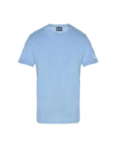 Ea7 Sports T-shirt In Pastel Blue