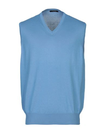 Gran Sasso Sleeveless Sweater In Azure