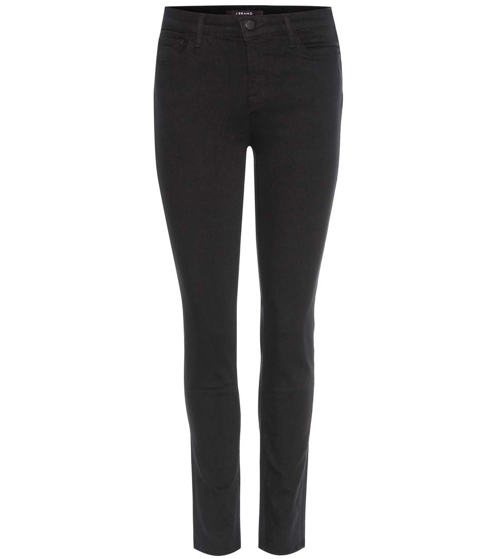 J Brand Skinny Leg Mid-rise Jeans In Seriously Llack | ModeSens