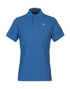 Barbour Polo Shirt In Pique Cotton With Logo In Pigment Blue