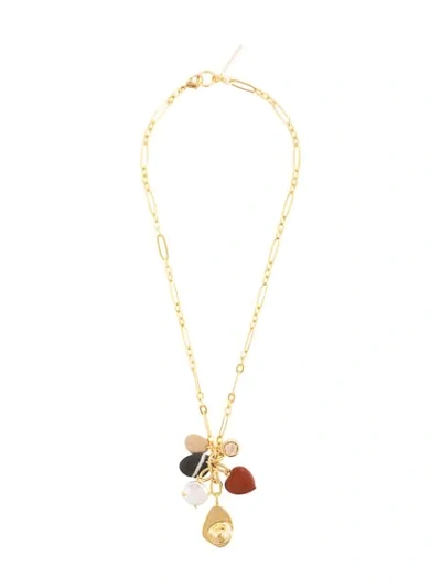 Lizzie Fortunato Beaded Pendant Necklace In Gold