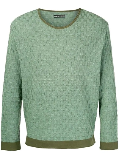 Pre-owned Issey Miyake 2000s Weave Pattern Jumper In Green