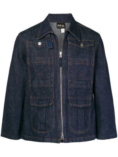 Pre-owned Jean Paul Gaultier Vintage Zipped Denim Jacket In Blue