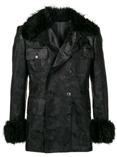 Pre-owned Jean Paul Gaultier Vintage Faux Fur Collar Jacket In Black