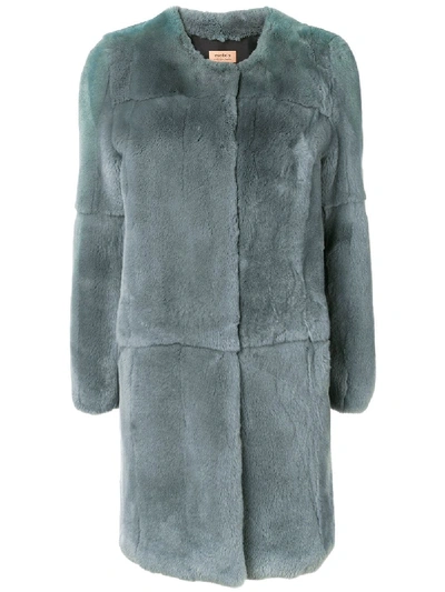 Yves Salomon Meteo M Fur Coat - Blue