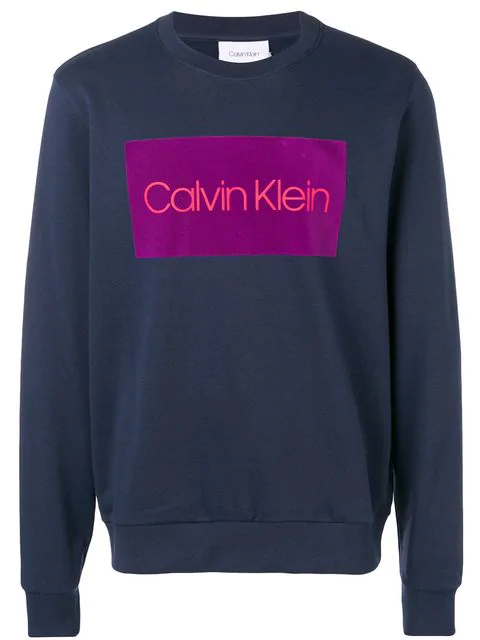 Calvin Klein Classic Logo Sweatshirt In Blue | ModeSens