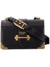 Prada Cahier Shoulder Bag In Black