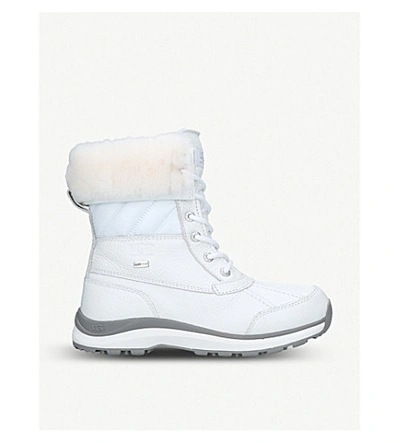 Ugg Adirondeck Leather And Wool-lined Boots In White