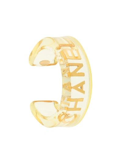 Pre-owned Chanel Vintage  Vintage Cc Logos Clear Bangle - Gold