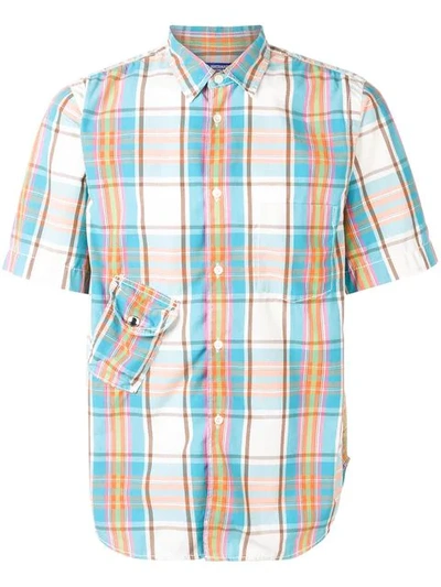 Pre-owned Junya Watanabe Checked Short Sleeved Shirt In Blue