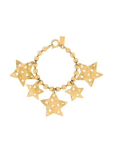 Pre-owned Kenzo 1990s Bobble Star Pendant Bracelet In Gold