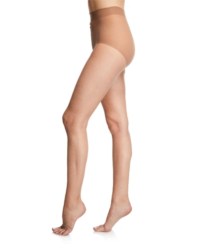 Donna Karan Sheer Control-top Tights With Sandal Toe In Medium Beige