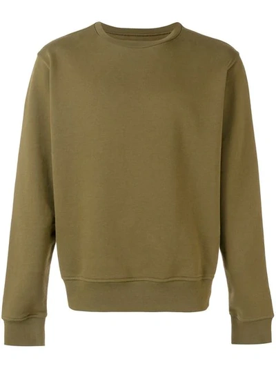 Maison Margiela Elbow-patch Cotton Sweatshirt In Green