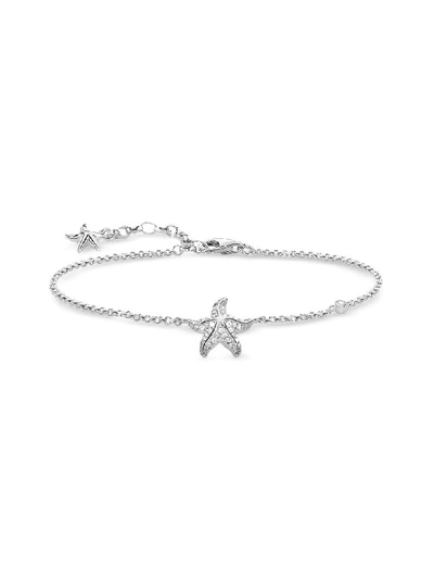 Thomas Sabo Sterling Silver Starfish Bracelet W/white Zirconia