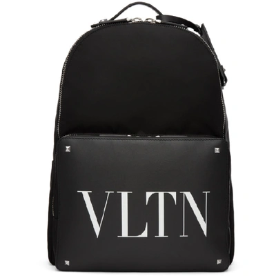 Valentino Garavani Men's Vltn Logo Leather Backpack In 0ni Nero