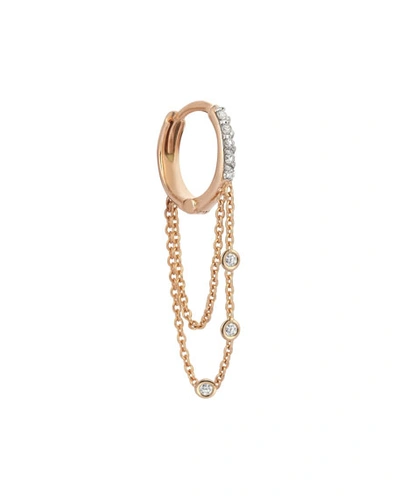 Kismet By Milka Colours 14k Rose Gold Triple-chain Hoop Earring With Champagne Diamonds