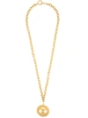 Pre-owned Chanel Vintage  Medallion Gold Chain Pendant Necklace