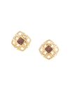 Pre-owned Chanel Vintage  Vintage Cc Logos Stone Earrings - Gold